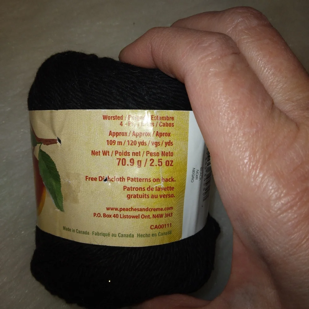 YARN Praches & Cream 100% USA Cotton Yarn, black